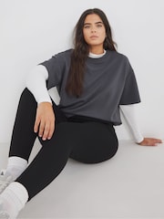 Simply Be Black Ponte Leggings - Image 1 of 4