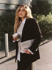 Simply Be Black Premium Ponte Single Breasted Jacket - Image 2 of 6