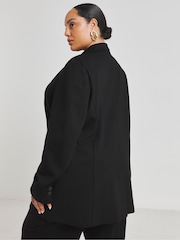 Simply Be Black Premium Ponte Single Breasted Jacket - Image 5 of 6