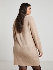 Simply Be Natural Sponge Crew Neck Mini Dress - Image 2 of 4