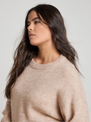 Simply Be Natural Sponge Crew Neck Mini Dress - Image 3 of 4
