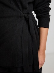 Simply Be Black Sponge Ballet Wrap Cardigan - Image 4 of 4