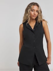Simply Be Black Longline Waistcoat - Image 1 of 4