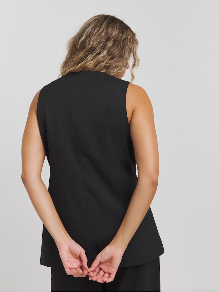 Simply Be Black Longline Waistcoat - Image 2 of 4