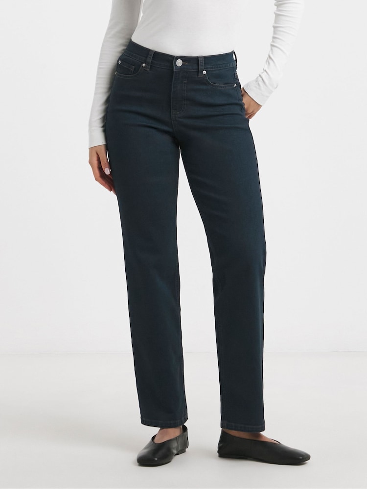 Simply Be Indigo Petite 24/7 Straight Leg Jeans - Image 1 of 4