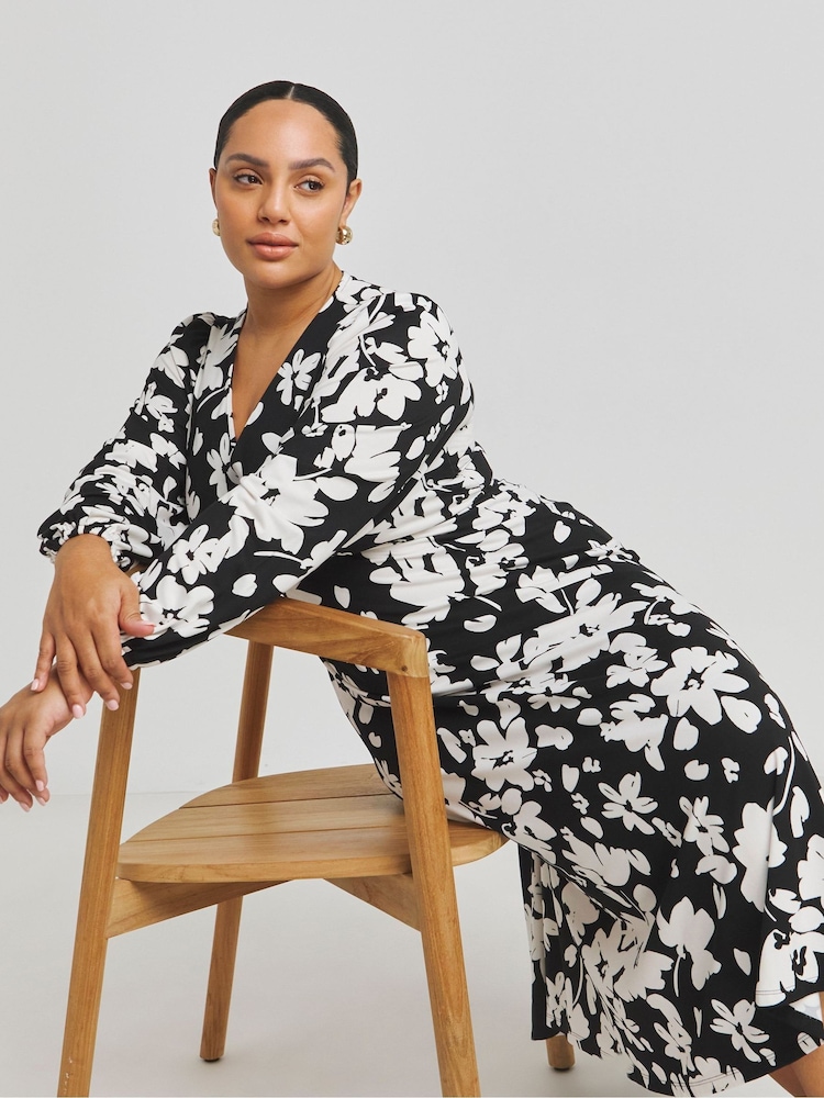 Simply Be Black Supersoft Midi Dress - Image 1 of 4
