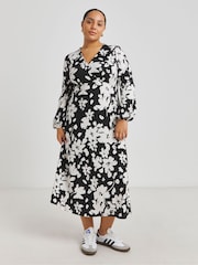 Simply Be Black Supersoft Midi Dress - Image 4 of 4