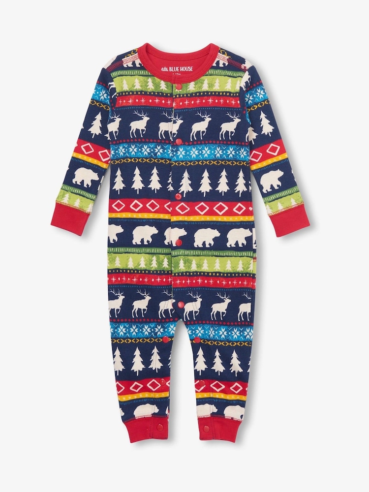 Hatley Fairisle Pattern 100% Cotton Adult Union Suit - Image 1 of 3