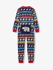 أزرق - Hatley Fairisle Pattern 100% Cotton Adult Union Suit - صورة 3 من 4