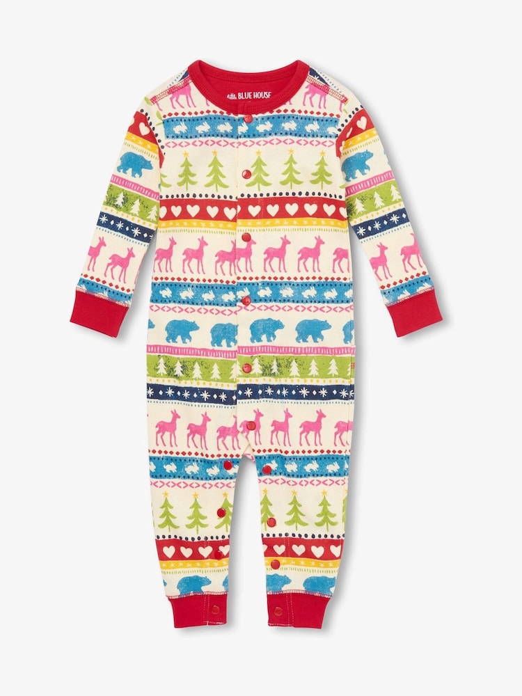 Кремовый - Hatley Fairisle Pattern 100% Cotton Adult Union Suit - Image 1 of 3