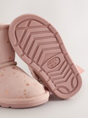Pink Bow Water Repellent Tall Suede Pull On Boots - Image 6 of 6