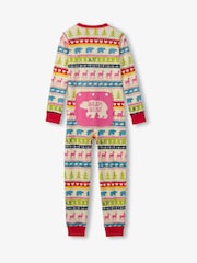 كريم - Hatley Fairisle Pattern 100% Cotton Adult Union Suit - صورة 1 من 3