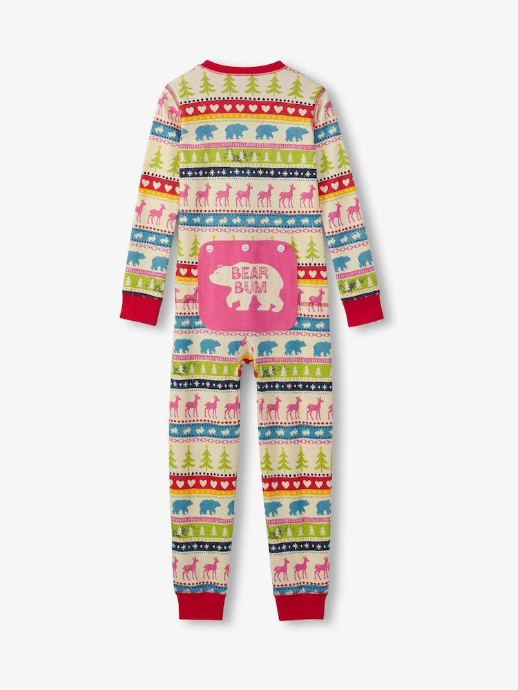 كريم - Hatley Fairisle Pattern 100% Cotton Adult Union Suit - صورة 2 من 3