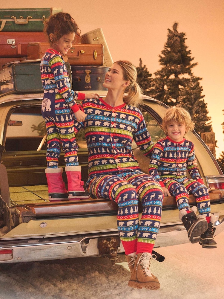Hatley Fairisle Pattern 100% Cotton Adult Union Suit - Image 1 of 4