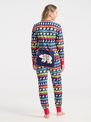 Hatley Fairisle Pattern 100% Cotton Adult Union Suit - Image 3 of 4