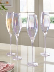 Set of 4 Iridescent Vienna Crystal Champagne Flutes - Image 1 of 3