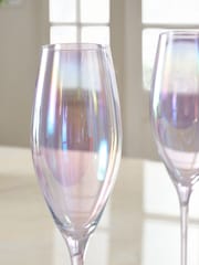 Set of 4 Iridescent Vienna Crystal Champagne Flutes - Image 2 of 3