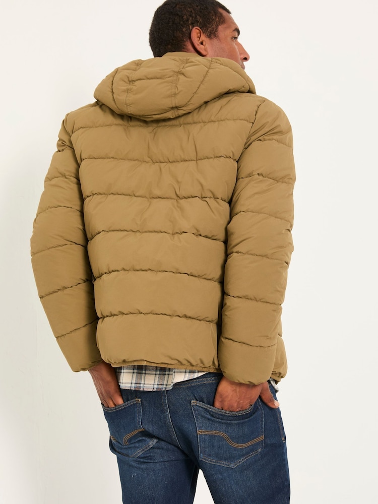 Verde oliva - FatFace Hooded Puffer Jacket - Imagem 2 de 6