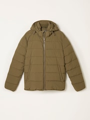FatFace Winkworth Olive Green Hooded Puffer Jacket - Image 7 of 7