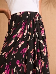 Love & Roses Black Animal Midi Skirt - Image 3 of 4