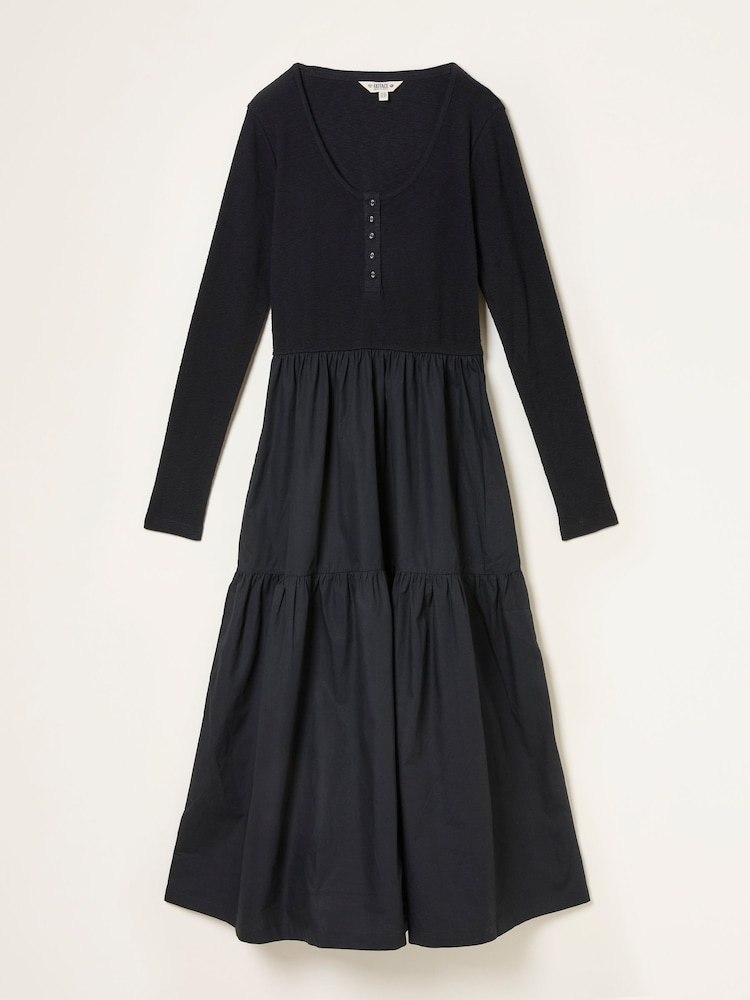 FatFace Jersey Woven Midi Dress - Bild 1 von 1