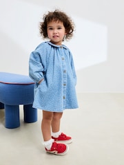 Denim Ditsy Print 100% Cotton Shirt Dress (3mths-8yrs) - Image 2 of 6
