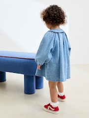 Denim Ditsy Print 100% Cotton Shirt Dress (3mths-8yrs) - Image 3 of 6