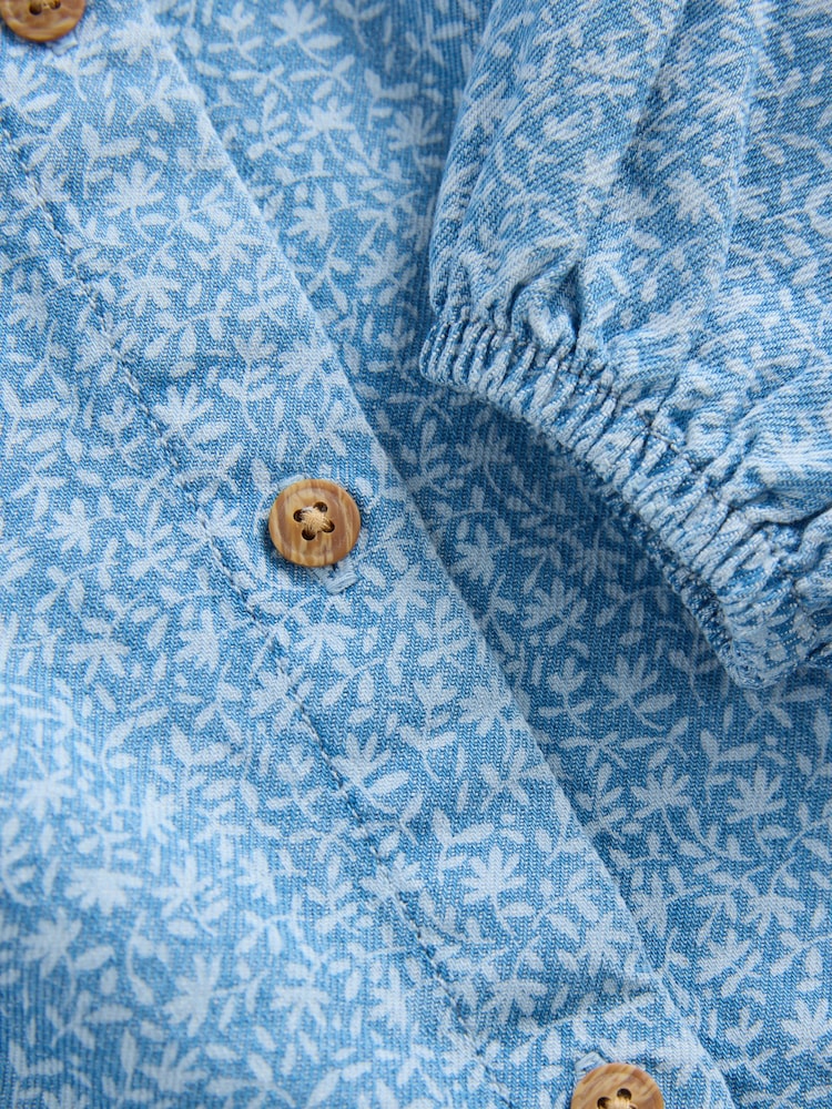 Denim Ditsy Print 100% Cotton Shirt Dress (3mths-8yrs) - Image 6 of 6