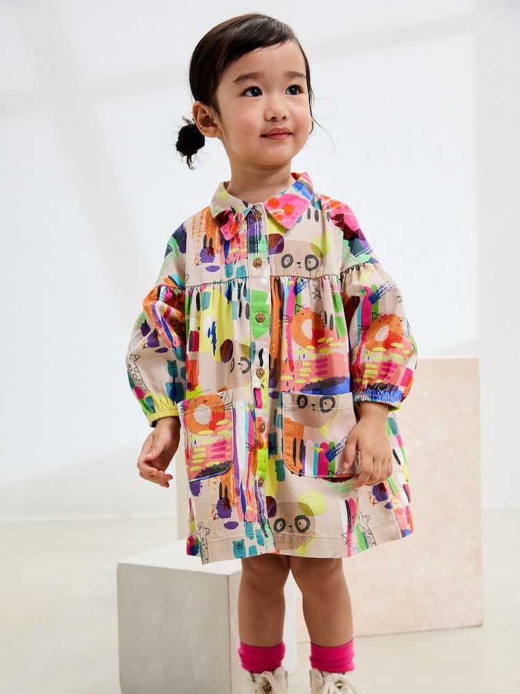 Multi Print Cotton Shirt Dress (3mths-8yrs) - Image 1 of 8