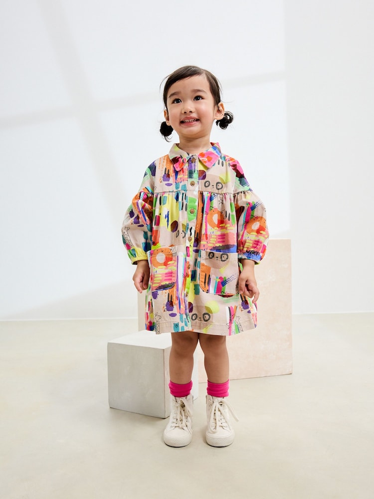 Multi Print Cotton Shirt Dress (3mths-8yrs) - Image 2 of 8
