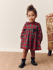 Red Check Long Sleeve Collar Dress (3mths-8yrs) - Image 1 of 11