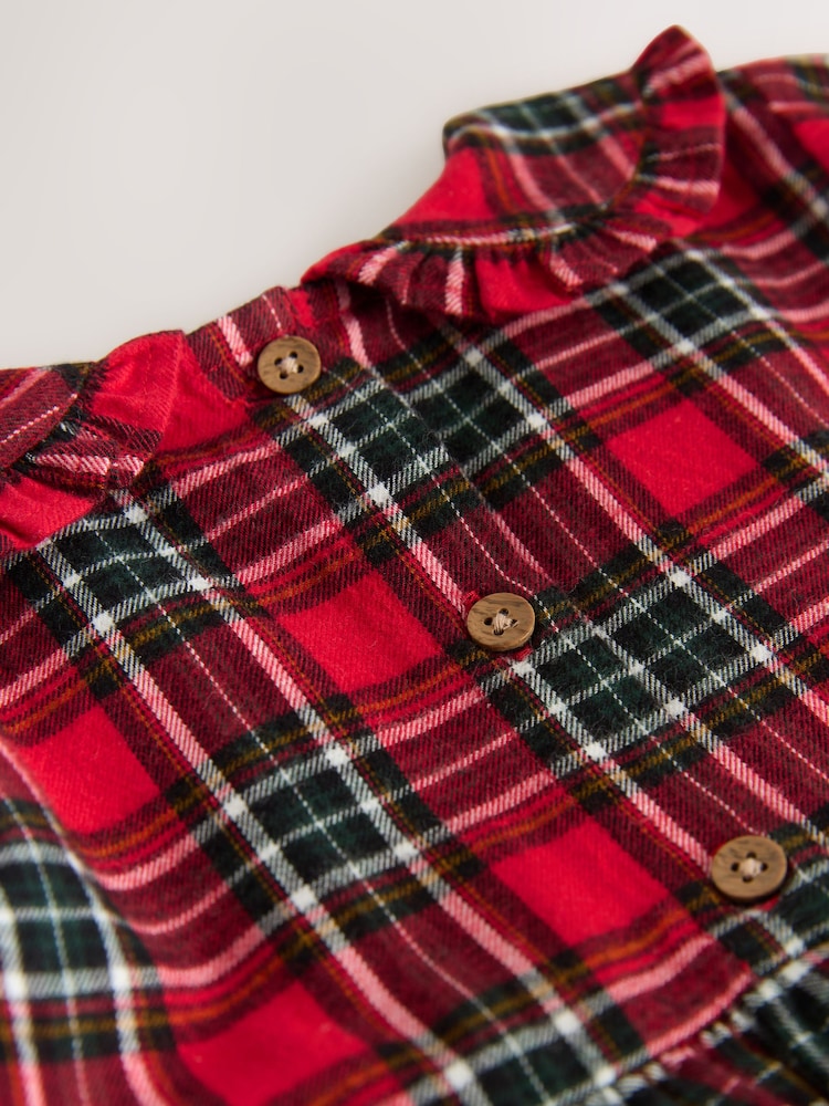 Red Check Long Sleeve Collar Dress (3mths-8yrs) - Image 11 of 11