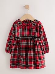Red Check Long Sleeve Collar Dress (3mths-8yrs) - Image 7 of 11