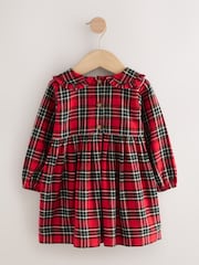 Red Check Long Sleeve Collar Dress (3mths-8yrs) - Image 8 of 11