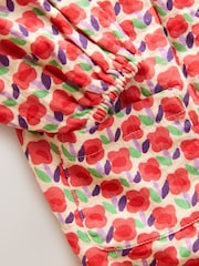Red Flower Button Up Long Sleeve Dress (3mths-8yrs) - Image 5 of 6