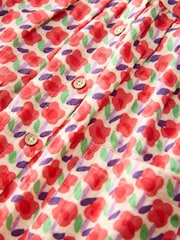 Red Flower Button Up Long Sleeve Dress (3mths-8yrs) - Image 6 of 6