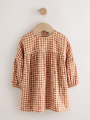 Ochre Yellow Gingham Cotton Dress (3mths-8yrs) - Image 5 of 8