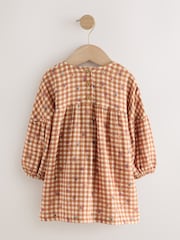 Ochre Yellow Gingham Cotton Dress (3mths-8yrs) - Image 6 of 8