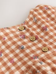 Ochre Yellow Gingham Cotton Dress (3mths-8yrs) - Image 8 of 8