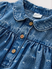 Denim con lazo - Vestido de manga larga con cuello (3 meses-8 años) - Imagen 3 de 4