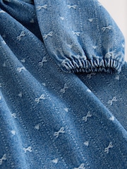 Denim con lazo - Vestido de manga larga con cuello (3 meses-8 años) - Imagen 4 de 4