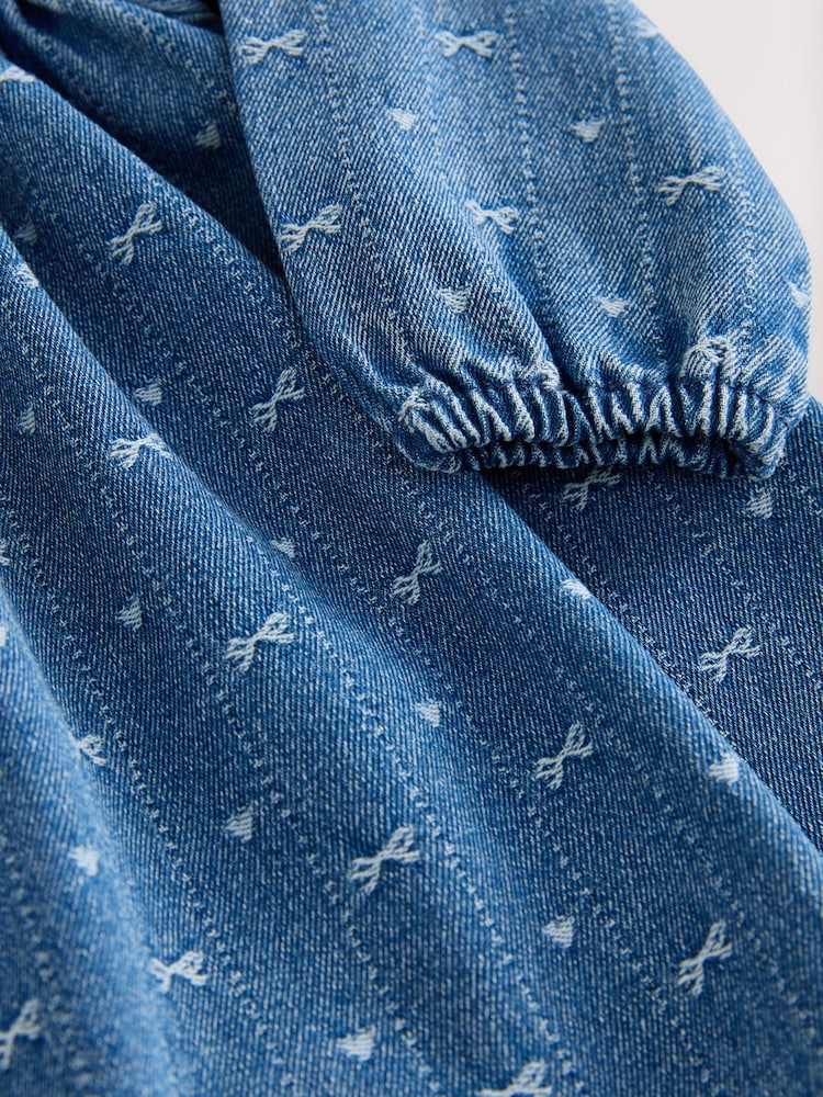 Denim con lazo - Vestido de manga larga con cuello (3 meses-8 años) - Imagen 4 de 4