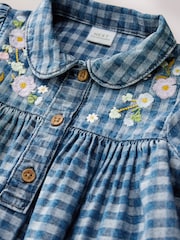 Denim Check Embroidered - Vestido de manga larga con cuello (3 meses-8 años) - Imagen 3 de 4