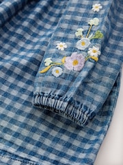Denim Check Embroidered - Vestido de manga larga con cuello (3 meses-8 años) - Imagen 4 de 4