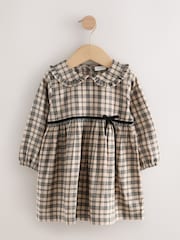 Neutral Check Long Sleeve Collar Dress (3mths-8yrs) - Image 12 of 16