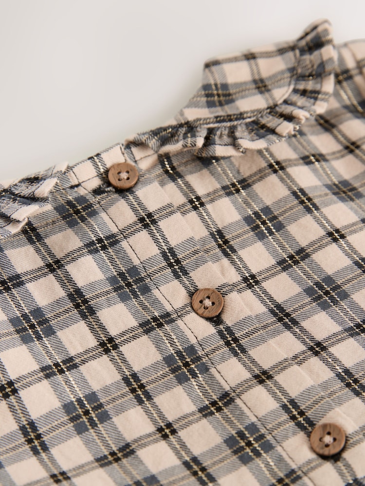 Neutral Check Long Sleeve Collar Dress (3mths-8yrs) - Image 16 of 16
