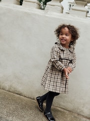 Neutral Check Long Sleeve Collar Dress (3mths-8yrs) - Image 4 of 16