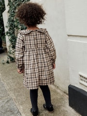 Neutral Check Long Sleeve Collar Dress (3mths-8yrs) - Image 7 of 16