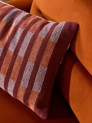 MADE.COM Burgundy Blake Woven Stripe Cushion - Image 2 of 3