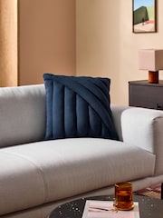 MADE.COM Navy Lonny Quilted Jersey Cushion - Image 1 of 4
